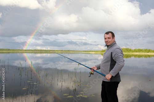 Man fishing at Seliger Lake