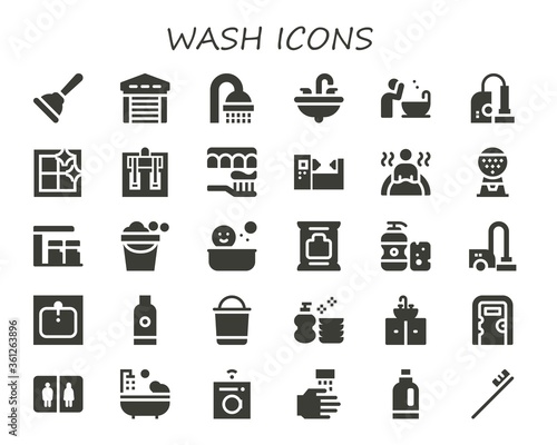 wash icon set