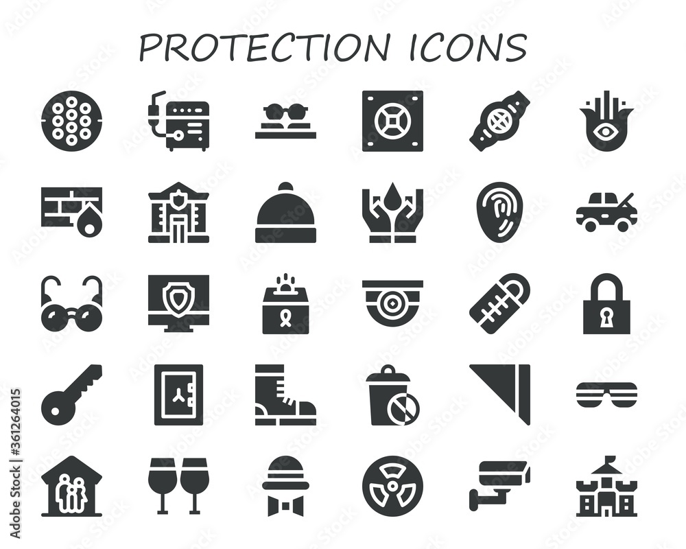 protection icon set protection icon set