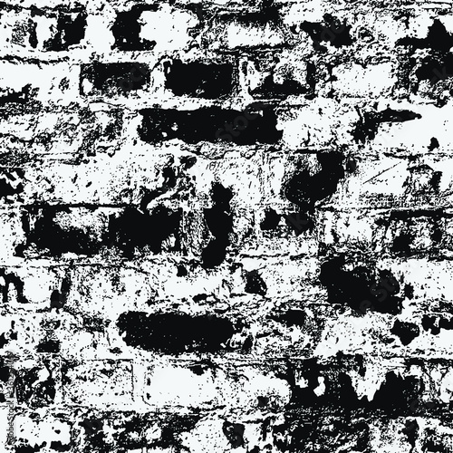 Black and white Distress brick texture