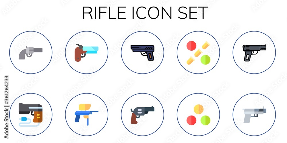 rifle icon set