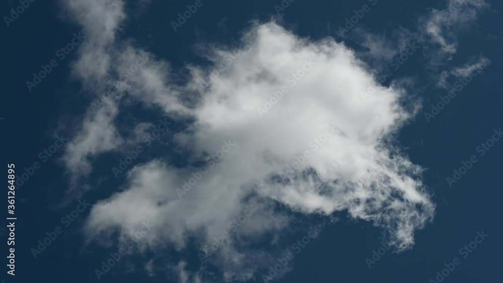 movement of clouds in the blue sky
