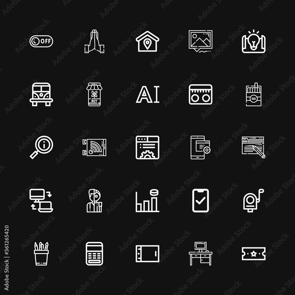 Editable 25 website icons for web and mobile