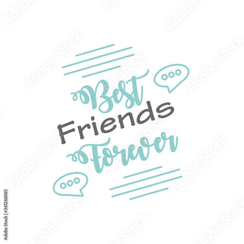 best friends forever with bubbles detailed style icon vector design