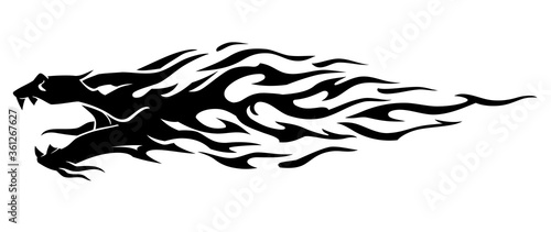 Dragon Abstract Flame Speed Trail Design
