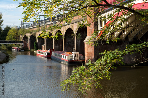 Fototapet Manchester, Greater Manchester, UK, October 2013, Bridgewater Canal Basin in the