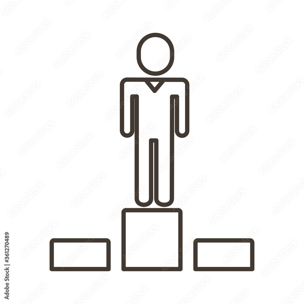 businessman figure in podium line style icon businessman figure in podium line style icon