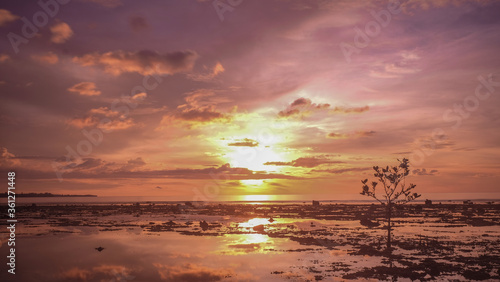 sunset on the beach