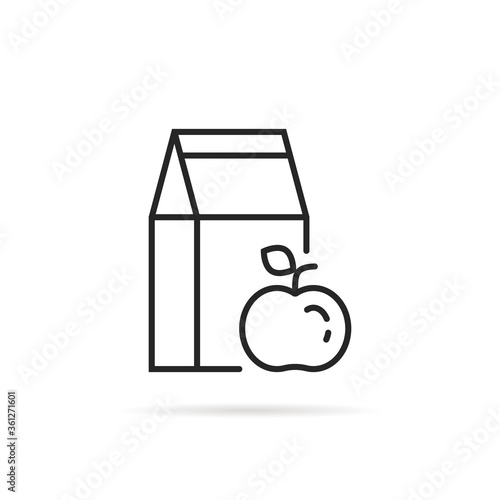 black linear school lunch icon