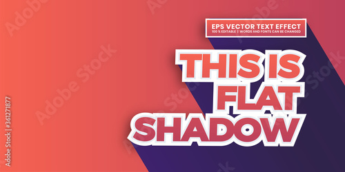 Editable Text effect, flat shadow concept
