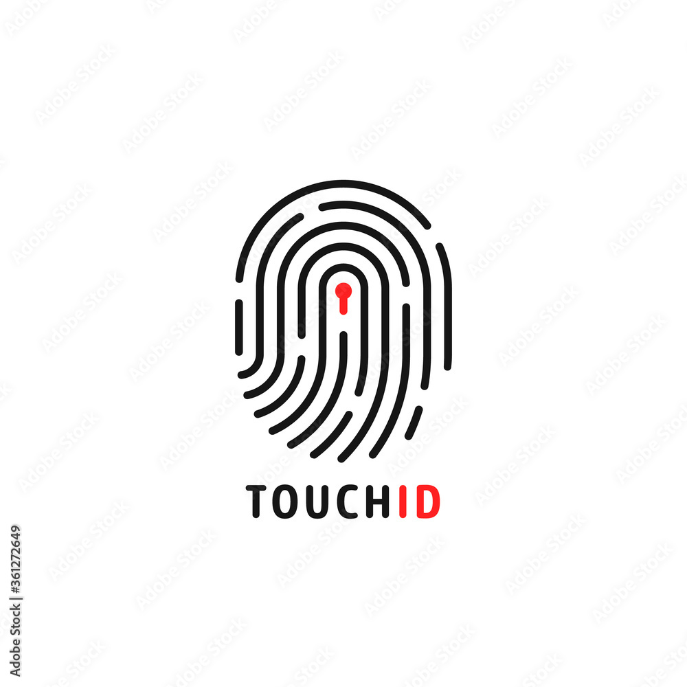 abstract thin line touch id logo abstract thin line touch id logo