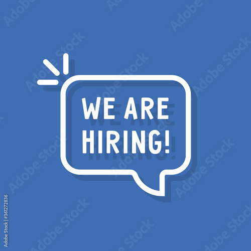 white we re hiring thin line bubble