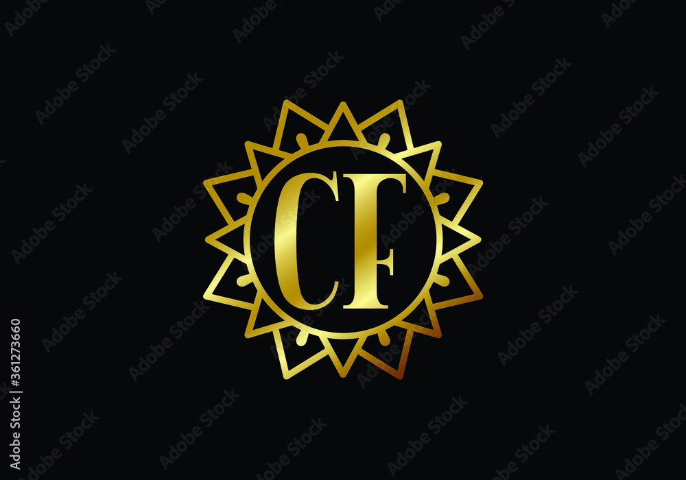 Initial Monogram Letter C F Logo Design Vector Template. C F Letter Logo Design Initial Monogram Letter C F Logo Design Vector Template. C F Letter Logo Design