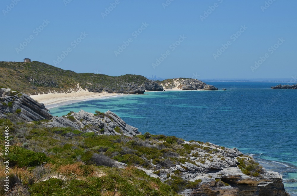 Idyllic, white sanded beach on Rottnest island, Western Australia