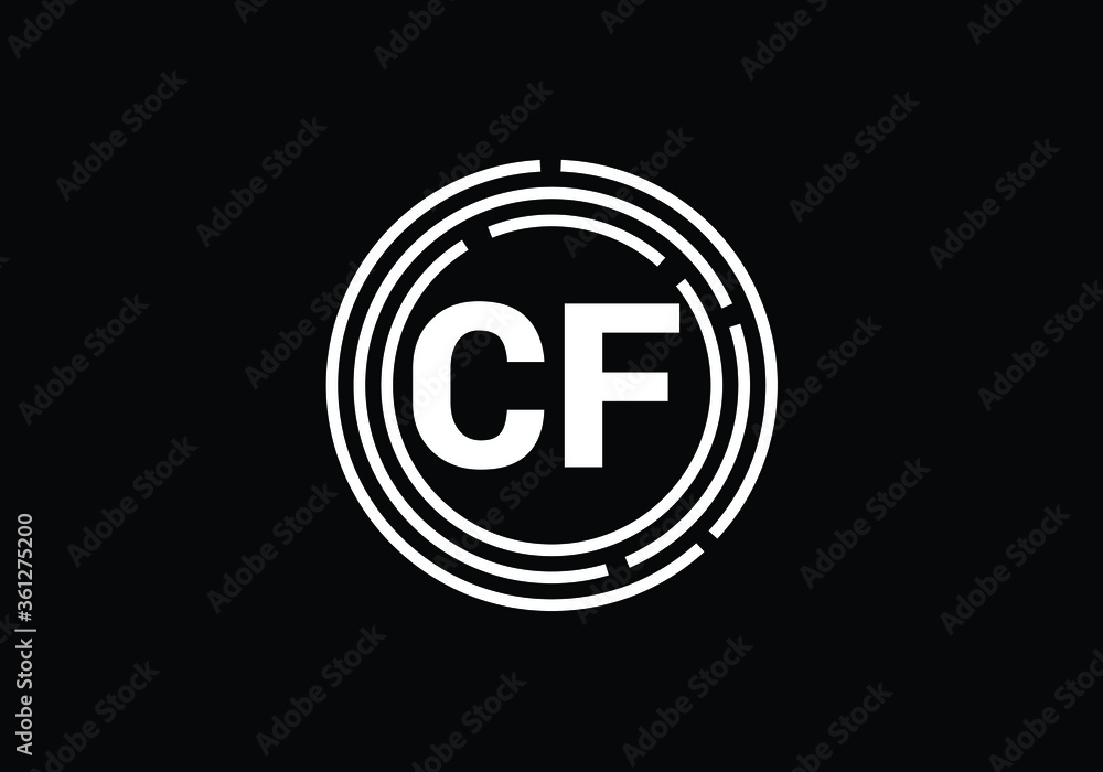 Initial Monogram Letter C F Logo Design Vector Template. C F Letter Logo Design Initial Monogram Letter C F Logo Design Vector Template. C F Letter Logo Design