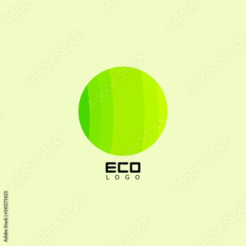 Green eco-friendly logo with leaf patterns for business, natural logo, green abstract logo