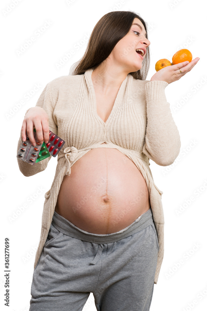 Future mother choosing fruits over medicine Future mother choosing fruits over medicine