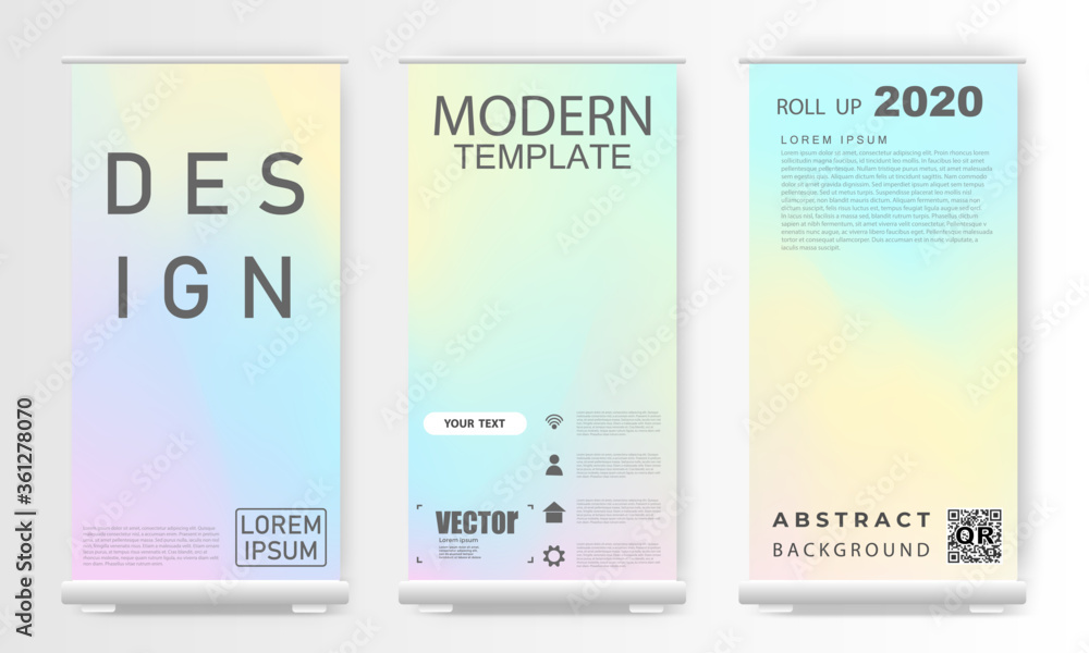 Abstract mockup colorful gradient background roll up concept for your graphic colorful design, Layout Design Template, - obrazy, fototapety, plakaty 