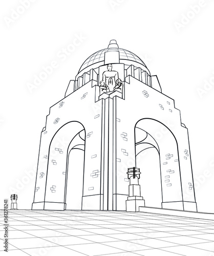 Vector illustration to Monumento a la Revolución in Mexico City