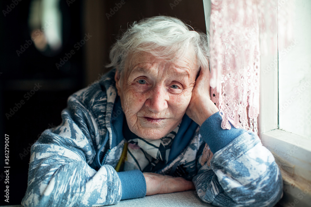 Portrait of an elderly woman in her home. Portrait of an elderly woman in her home.