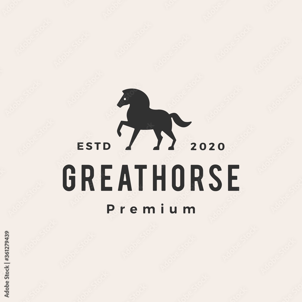 horse hipster vintage logo vector icon illustration