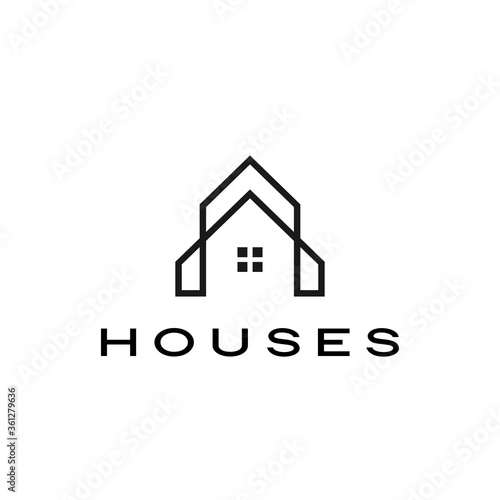 house home mortgage roof architect logo vector icon illustration