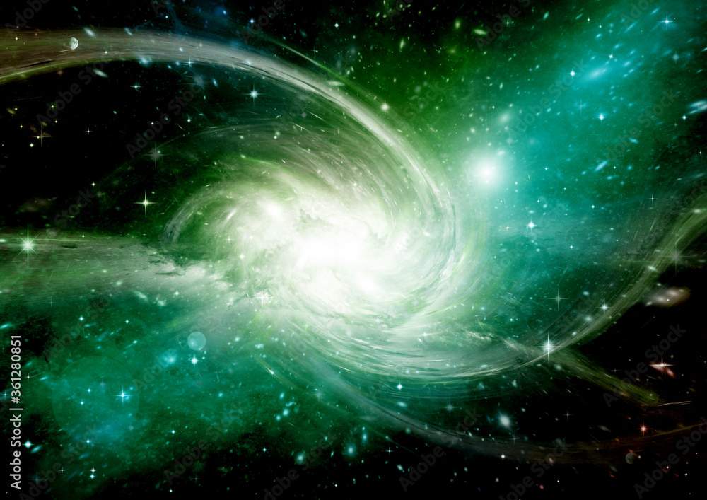 galaxy in a free space. 3D rendering