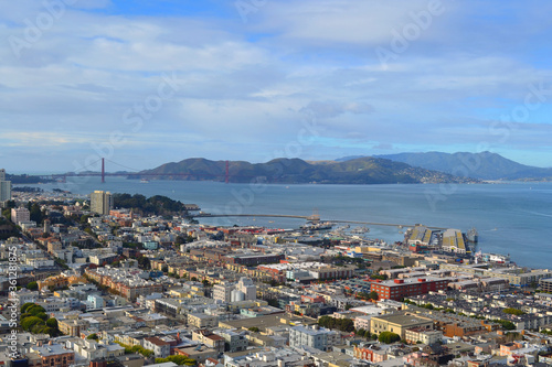 View of San Francisco bay seen from Coit Tower