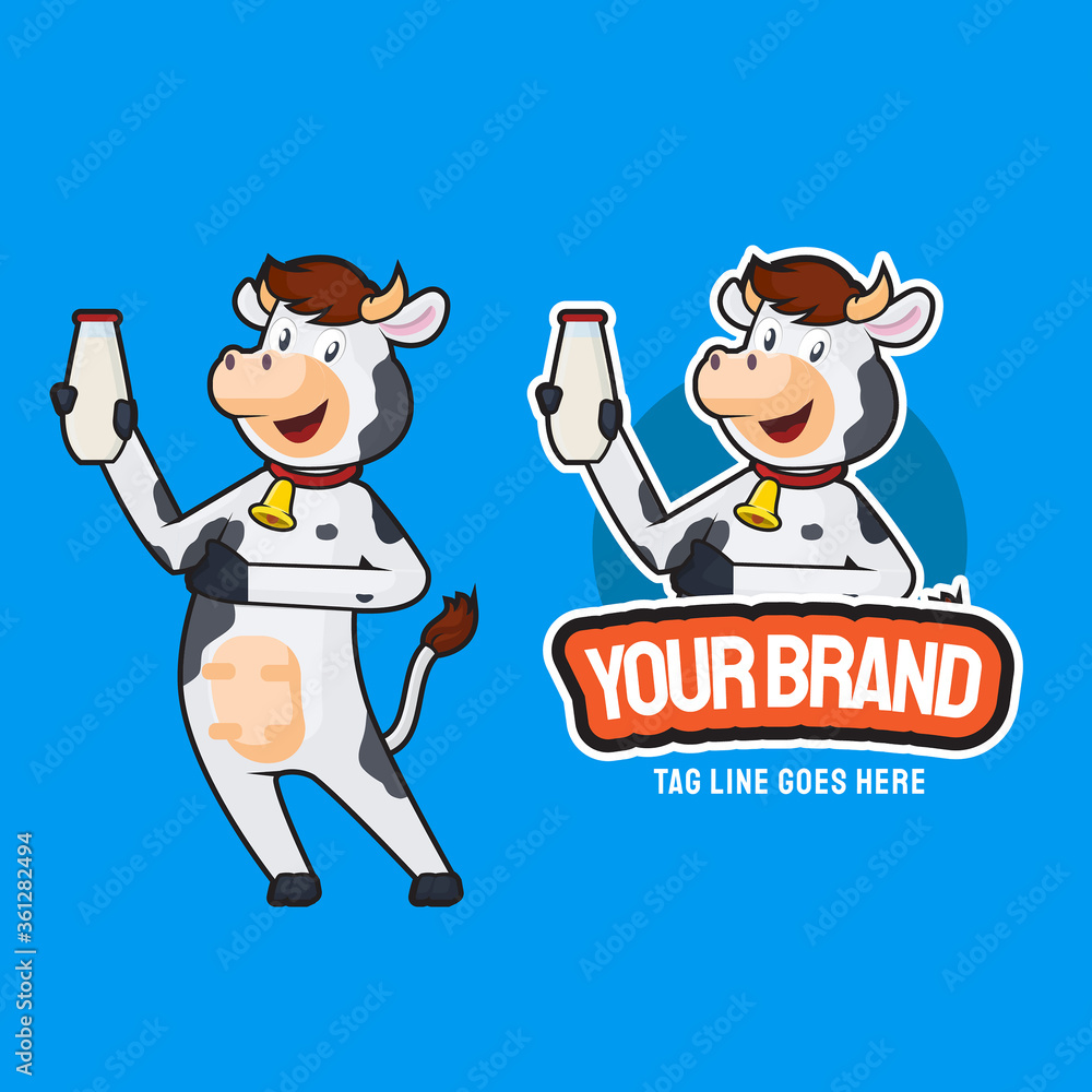 illustration of cow chef cartoon character mascot illustration of cow chef cartoon character mascot