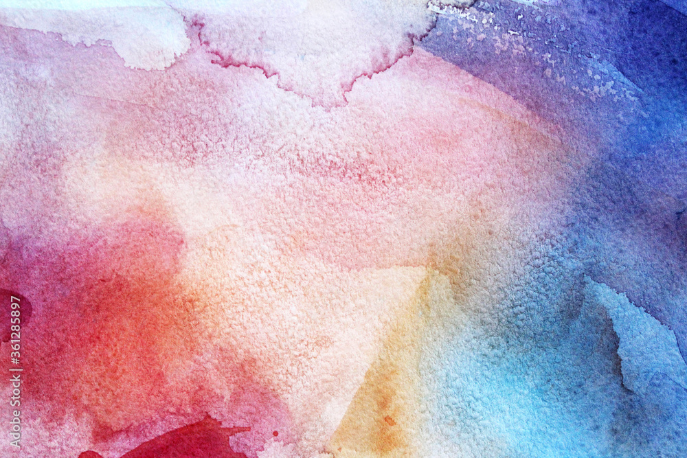 Fototapeta premium Watercolor red-blue background. Abstraction