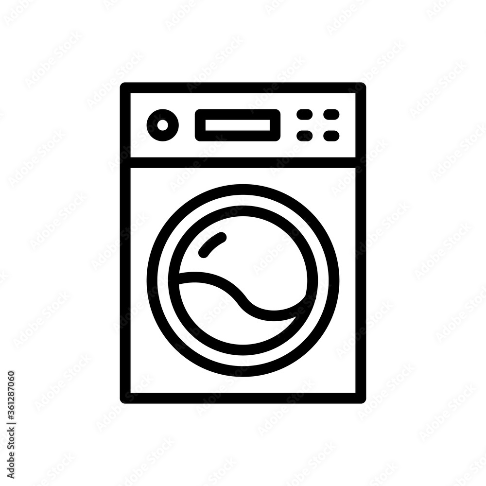 line style icon of washing machine isolated on white background. EPS 10 line style icon of washing machine isolated on white background. EPS 10