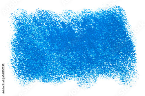 Rectangle filled with blue crayons with a pastel texture dry. spot on a white background MOCKUP crayon scribble