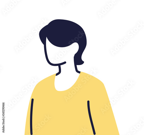 young woman cartoon on white background