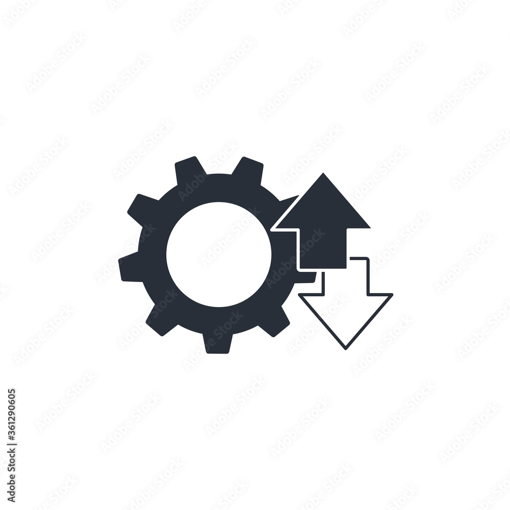 Process administration. Control. Vector icon isolated on white background. Process administration. Control. Vector icon isolated on white background.