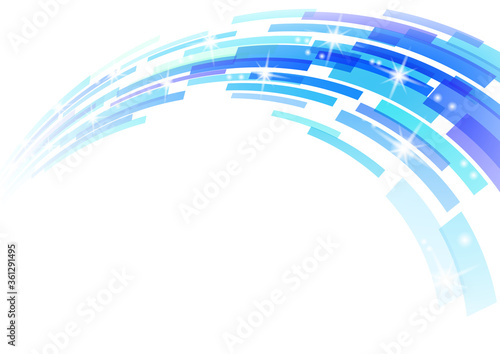 青色の幾何学模様の抽象波形背景イメージ