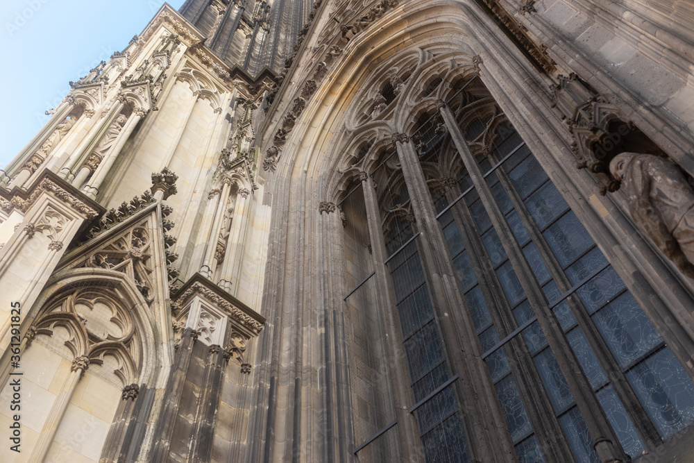 detail of the exterior window and arch of the Köln cathedral  , Deutschland taken at day