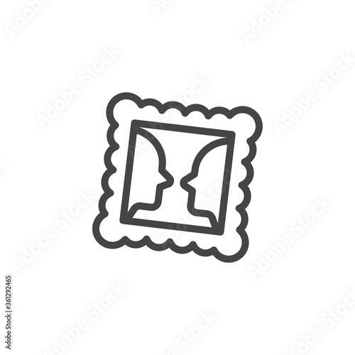 Thin Outline Icon Framed Picture. Such Line sign as Gallery, Visual Perception, Picture. Vector Computer Isolated Pictograms for Web and App on White Background Editable Stroke.
