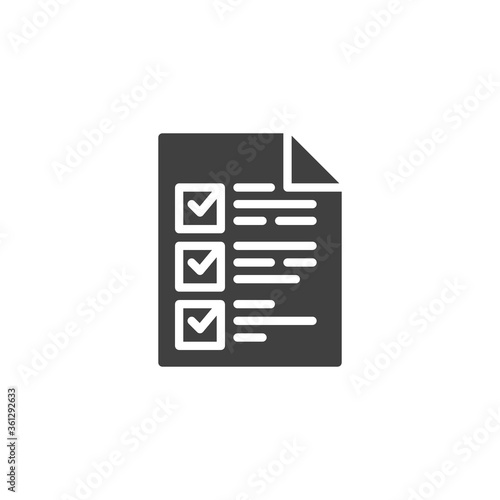 List check mark vector icon. filled flat sign for mobile concept and web design. Checklist glyph icon. Symbol, logo illustration. Vector graphics © alekseyvanin