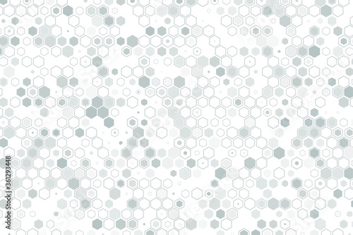 Fototapeta Naklejka Na Ścianę i Meble -  Science and technology concept. Abstract tech backdrop consisting of hexagonal elements and dots. Digital futuristic illustration template for design.