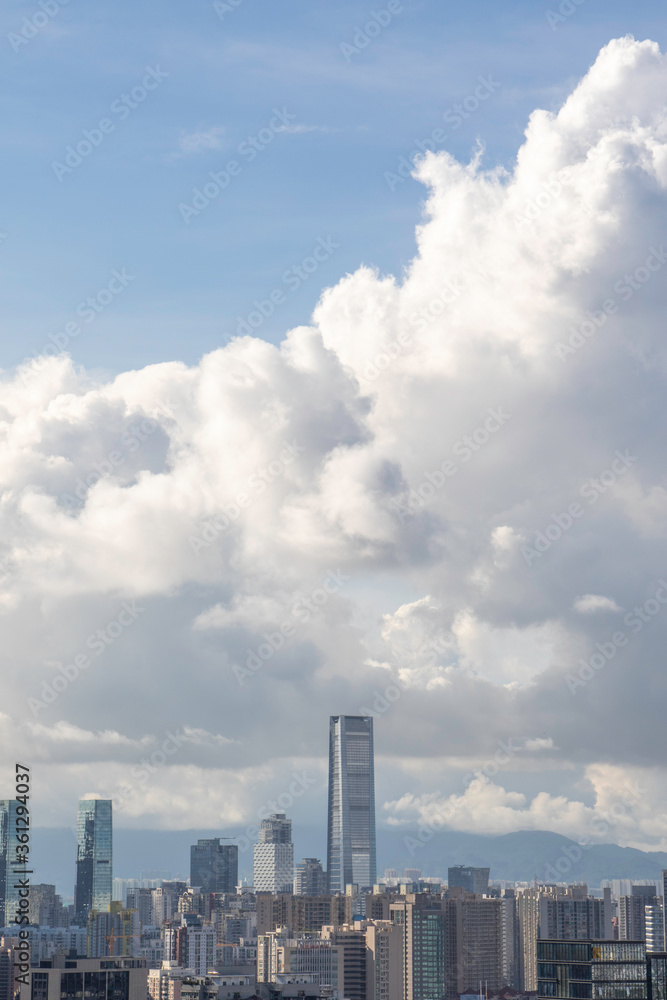 timelapse of clouds over city