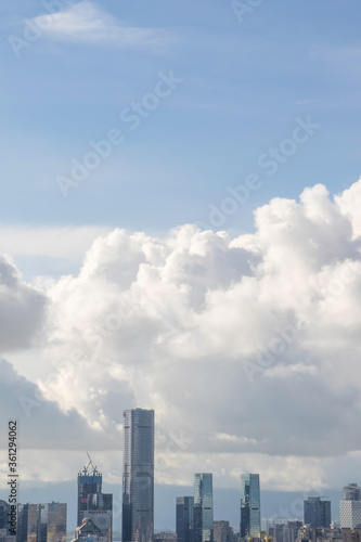 timelapse of clouds over city