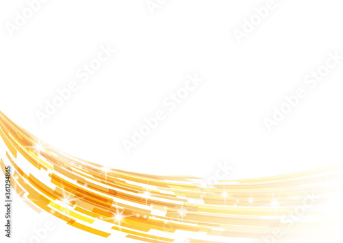 オレンジ色の幾何学模様の抽象波形背景イメージ