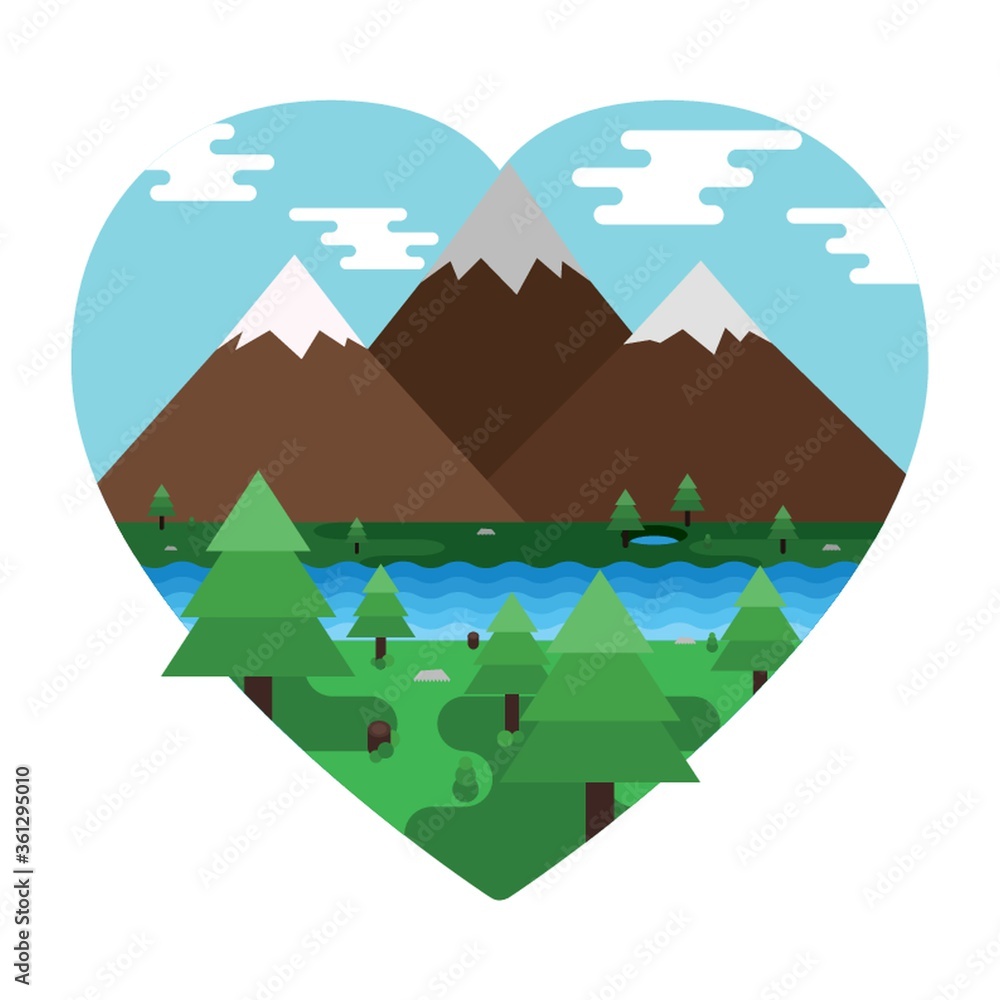 Double exposure heart and nature Double exposure heart and nature