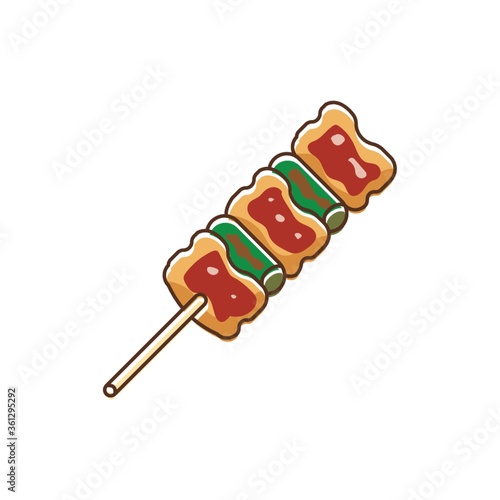 Meatandvegetablesonskewer
