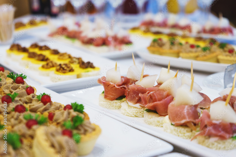The classic Spanish tapas ham and melon. The classic Spanish tapas ham and melon.