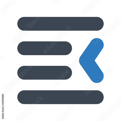 Increase paragraph icon - vector illustration . indent, text, format, typography, font, icons . 