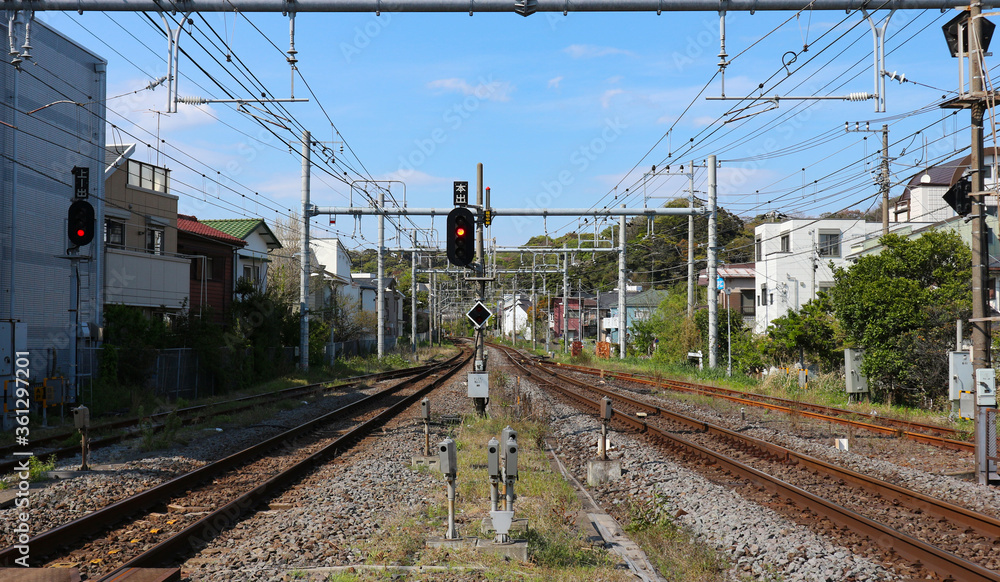 Naklejka premium 鎌倉の踏切