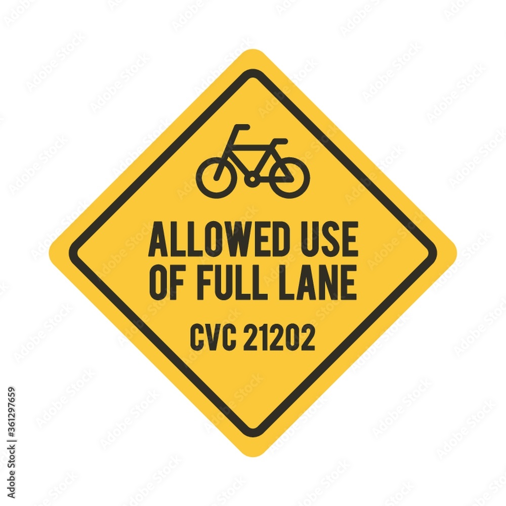 Obraz premium Bicycles allowed use of full lane sign
