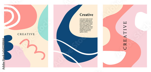 Vector minimal posters set, cover background