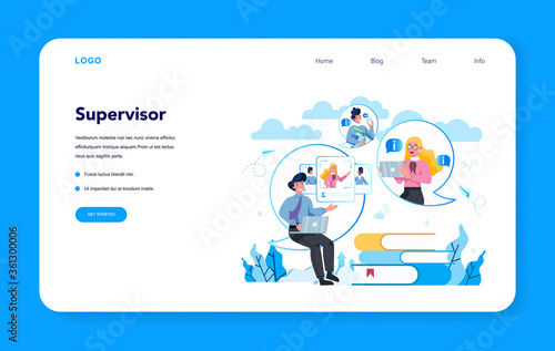 Supervisor manager web banner or landing page. Specialist